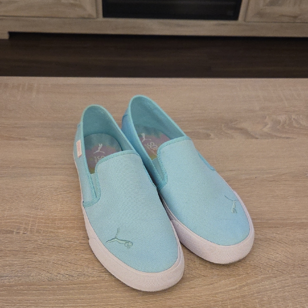 Puma Light Blue Slip-On Sneakers